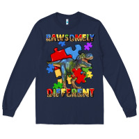 Navy rawsomely different autism t rex Long Sleeve Tee - Artiststas