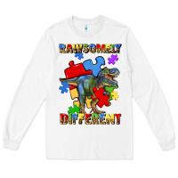 White rawsomely different autism t rex Long Sleeve Tee - Artiststas