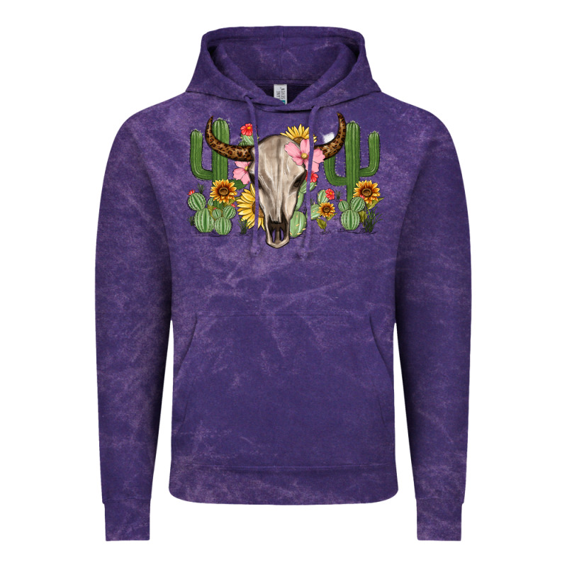 Bull Skull With Cactus Vintage Hoodie by MaliasSmallBusiness | Teevron