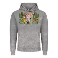 Cloud Rock bull skull with cactus Vintage Hoodie - MaliasSmallBusiness