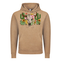 Vintage Coffee bull skull with cactus Vintage Hoodie - MaliasSmallBusiness