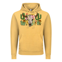 Vintage Mustard bull skull with cactus Vintage Hoodie - MaliasSmallBusiness
