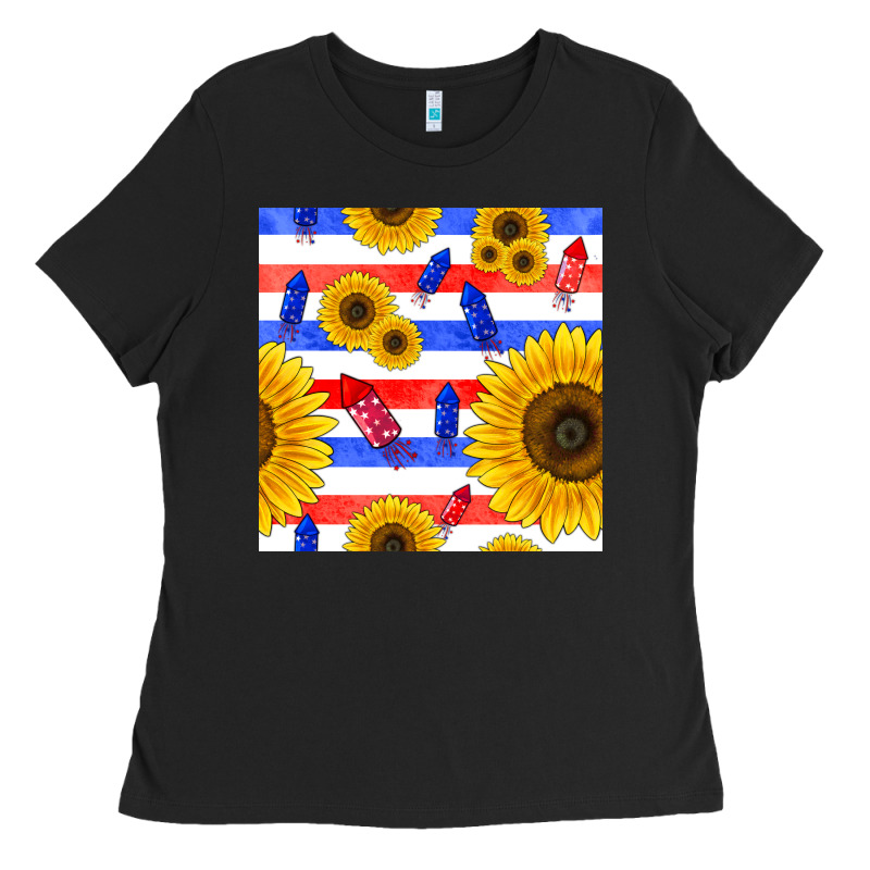 Patriotic Sunflowers Ladies Tee by BundleAndBundleShop | Teevron