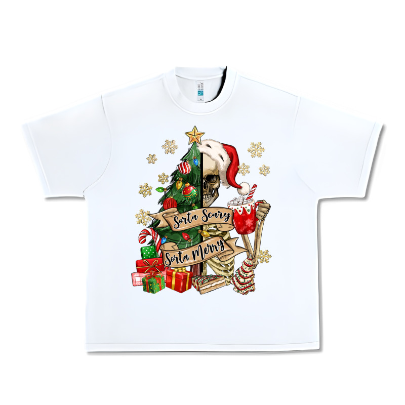 Sorta Scary Sorta Merry Skeleton Christmas Tree Urban Heavy Tee by MaliasSmallBusiness | Teevron