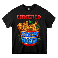 Black powered by chicken nuggets Heavy Core Tee - AdoDesignShop