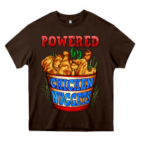 Chocolate Brown powered by chicken nuggets Heavy Core Tee - AdoDesignShop