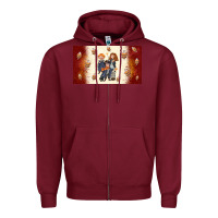 Burgundy cartoon wizards Zipper Hoodie - TumblerDesignByShophia