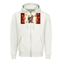 Oatmeal Heather cartoon wizards Zipper Hoodie - TumblerDesignByShophia