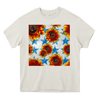 Patriotic Sunflowers And Stars Heavy Core Tee | Teevron