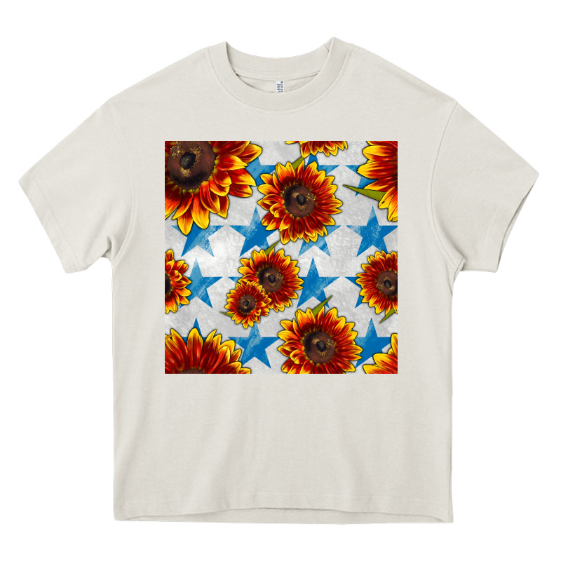 Patriotic Sunflowers And Stars Heavy Core Tee by BundleAndBundleShop | Teevron
