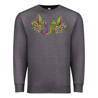 Charcoal Heather skeleton hands mardi gras Premium Sweatshirt - OliviaCreatesArt