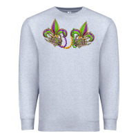 Heather Grey skeleton hands mardi gras Premium Sweatshirt - OliviaCreatesArt