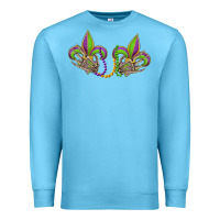Ocean Blue skeleton hands mardi gras Premium Sweatshirt - OliviaCreatesArt