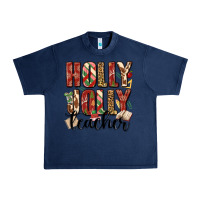 Navy holly jolly teacher Urban Heavy Tee - MaliasSmallBusiness