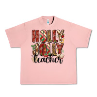 Salmon holly jolly teacher Urban Heavy Tee - MaliasSmallBusiness