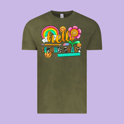 Hello Second Grade Vintage Tee Designed By Nancycooperartshop