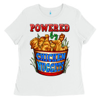 White powered by chicken nuggets Ladies Tee - AdoDesignShop