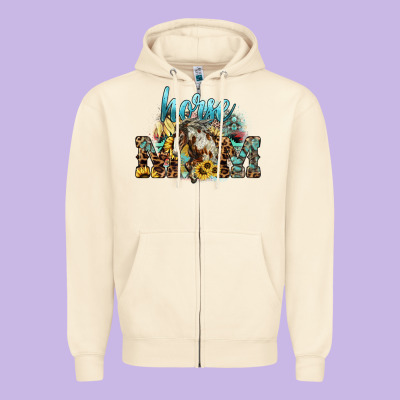 Horse Mom Zipper Hoodie Designed By Howdyjamesfarm