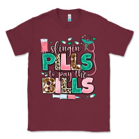 Burgundy slingin' pills to pay the bills Classic Tee - MaliasSmallBusiness
