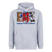 Heather Grey emt emergency medical technician Heavyweight Hoodie - OliviaCreatesArt