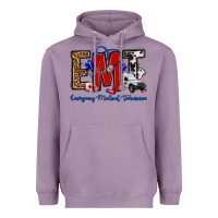 Lavender emt emergency medical technician Heavyweight Hoodie - OliviaCreatesArt