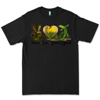 Black peace love green lizard Premium Tee - LillyAllenDesigns