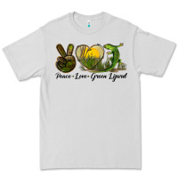 Dove Grey peace love green lizard Premium Tee - LillyAllenDesigns