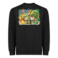 Black coconut with fruits  background Heavyweight Sweatshirt - BarkalooDesign