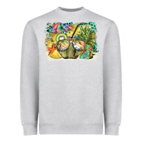 Heather Grey coconut with fruits  background Heavyweight Sweatshirt - BarkalooDesign