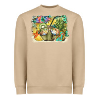 Mushroom coconut with fruits  background Heavyweight Sweatshirt - BarkalooDesign