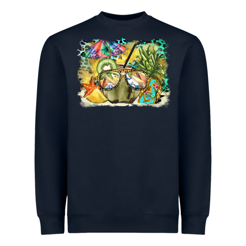 Coconut With Fruits  Background Heavyweight Sweatshirt by BarkalooDesign | Teevron