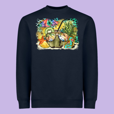 Coconut With Fruits  Background Heavyweight Sweatshirt Designed By Barkaloodesign