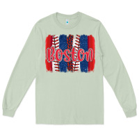 Matcha boston baseball team spirit brushstrokes Long Sleeve Tee - Artiststas