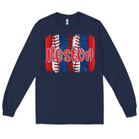 Navy boston baseball team spirit brushstrokes Long Sleeve Tee - Artiststas