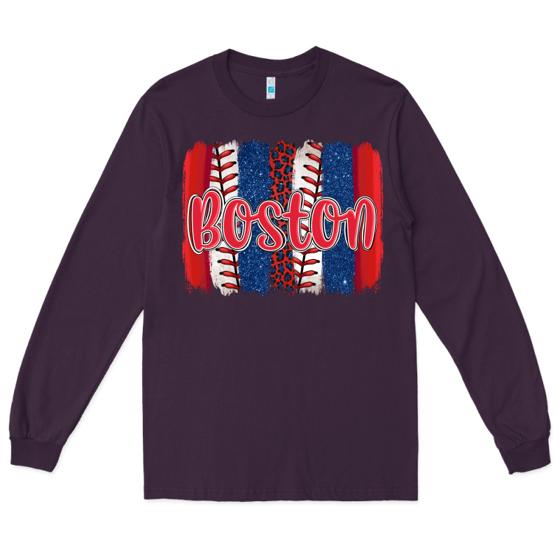 Boston Baseball Team Spirit Brushstrokes Long Sleeve Tee by Artiststas | Teevron