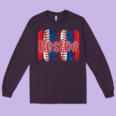 Boston Baseball Team Spirit Brushstrokes Long Sleeve Tee Designed By Artiststas