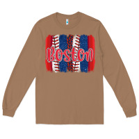Toasted Coconut boston baseball team spirit brushstrokes Long Sleeve Tee - Artiststas