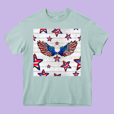 Patriotic Eagle Wing Heavy Core Tee Designed By Bundleandbundleshop