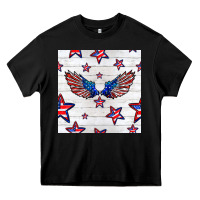 Black patriotic eagle wing Heavy Core Tee - BundleAndBundleShop