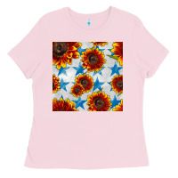 Patriotic Sunflowers And Stars Ladies Tee | Teevron