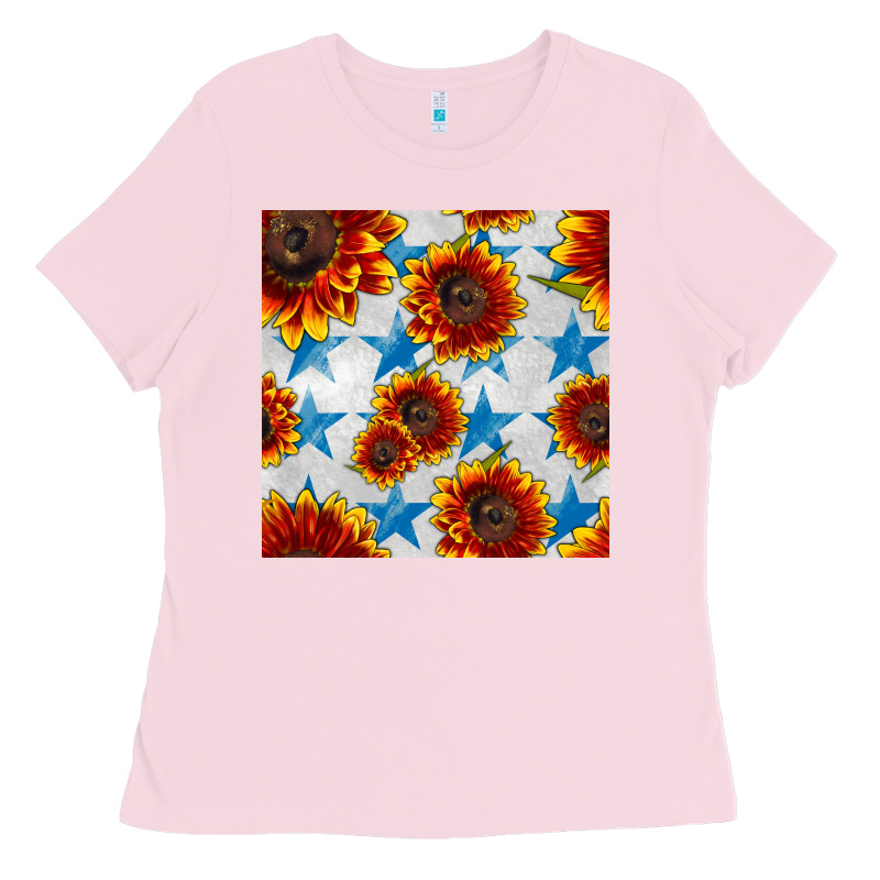 Patriotic Sunflowers And Stars Ladies Tee by BundleAndBundleShop | Teevron