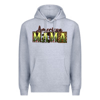 Heather Grey American Mama  Mother's Day Premium Hoodie - CowGirlArtShop
