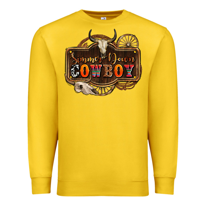 Simmer Down Cowboy Olivia Premium Sweatshirt by OliviaCreatesArt | Teevron