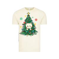 Vintage Arctic christmas tree cat Vintage Tee - MaliasSmallBusiness