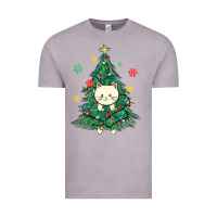 Vintage Zinc christmas tree cat Vintage Tee - MaliasSmallBusiness