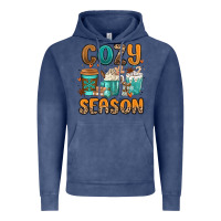 Vintage Denim cozy season winter coffee cups Vintage Hoodie - MaliasSmallBusiness