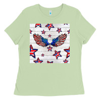 Matcha patriotic eagle wing Ladies Tee - BundleAndBundleShop