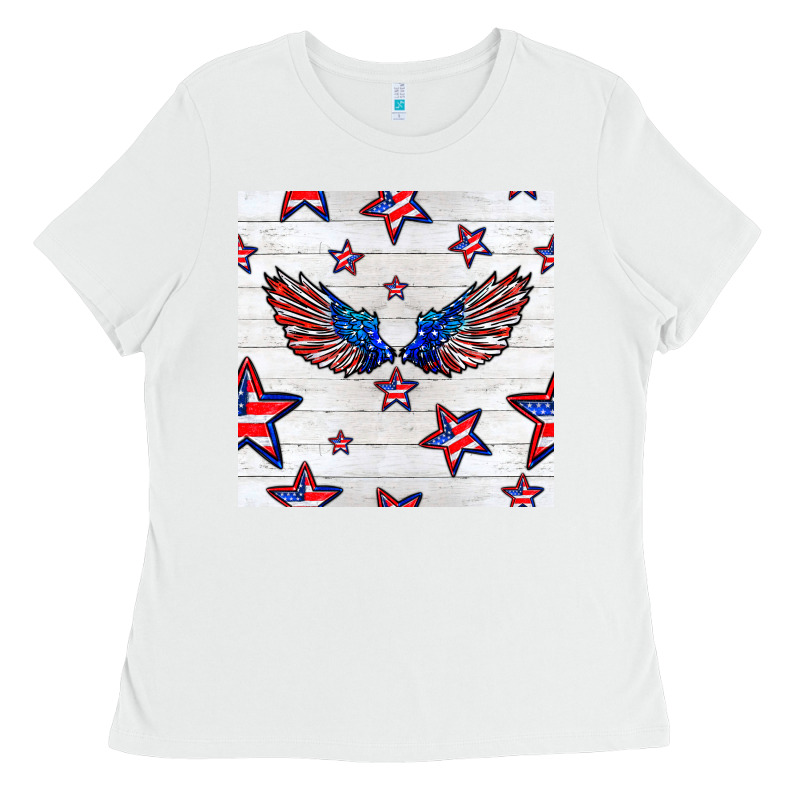 Patriotic Eagle Wing Ladies Tee by BundleAndBundleShop | Teevron