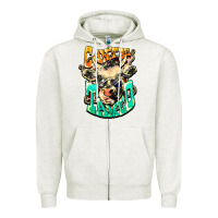 Oatmeal Heather Can't be tamed cow Zipper Hoodie - HowdyJamesFarm