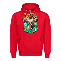 Red Can't be tamed cow Zipper Hoodie - HowdyJamesFarm